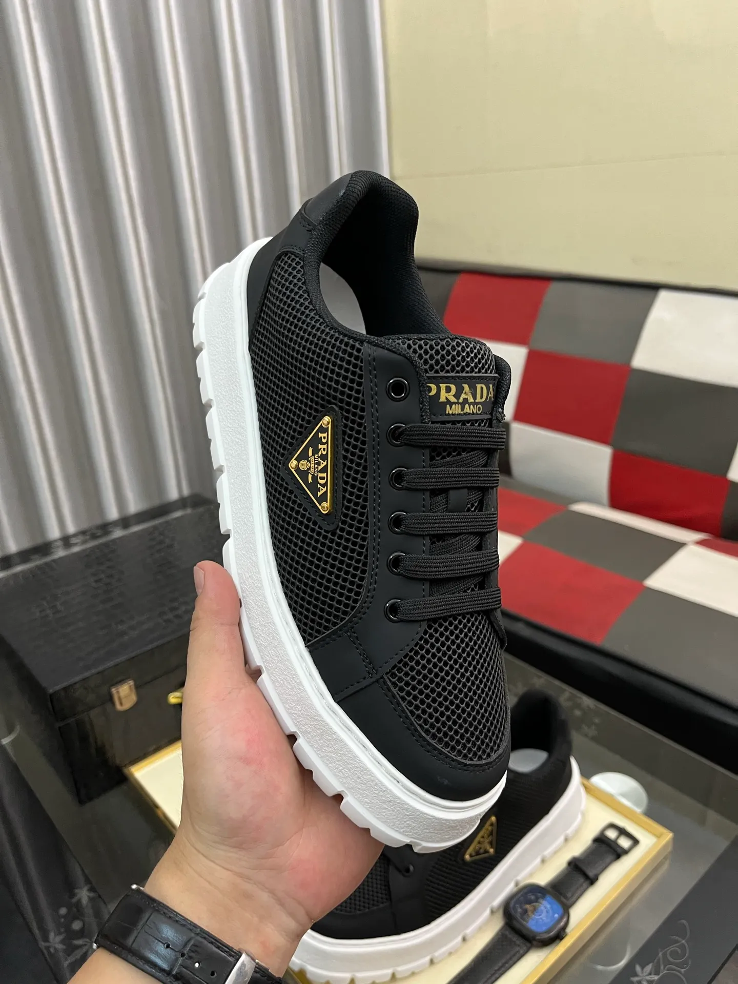 Men's Men's Shoes💰440⌚️⌚️《PRADA*》The latest and most popular casual shoes, top brand [seduce] luxury~purchasing agent, top~quality. [Strong] The upper is made of imported breathable special materials ➕ breathable feet (•) with fine workmanship. Original stylish and stylish soft rubber wear-resistant outsole, light and comfortable on the foot, size: 38-445️⃣colors available